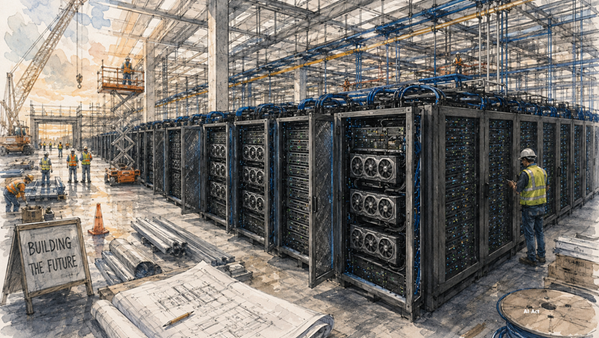 großes Datenzentrum in einer Fabrik